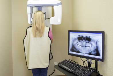 Patient having imaging scans taken